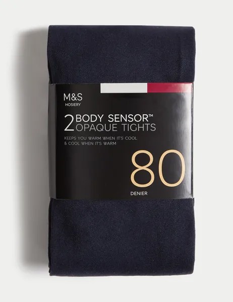 2 пары колготок Body Sensor плотностью 80 ден Marks & Spencer, темно-синий