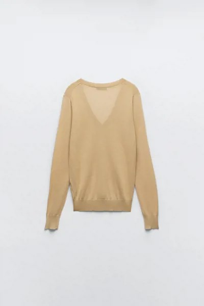 Пуловер женский ZARA 09598124 золотистый S (доставка из-за рубежа)