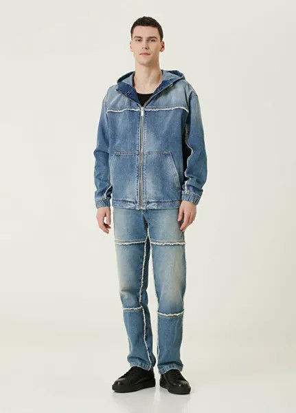 Джинсы с кисточками Marcelo Burlon, индиго
