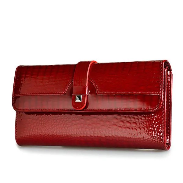 Дамский кожаный кошелек лакированная кожа крокодиловый узор многокарточный мобильный телефон сумка клатч сумка монета кошелек