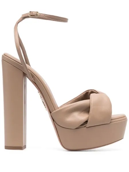 Aquazzura босоножки Olie 140 на платформе, нейтральный цвет