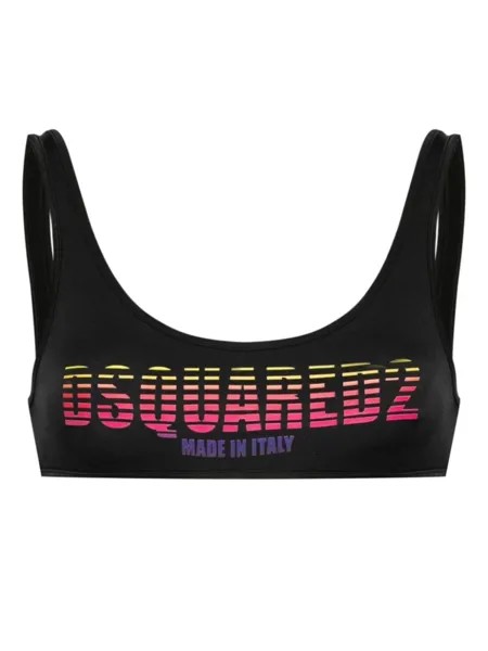 Топ бикини с логотипом Dsquared2, черный