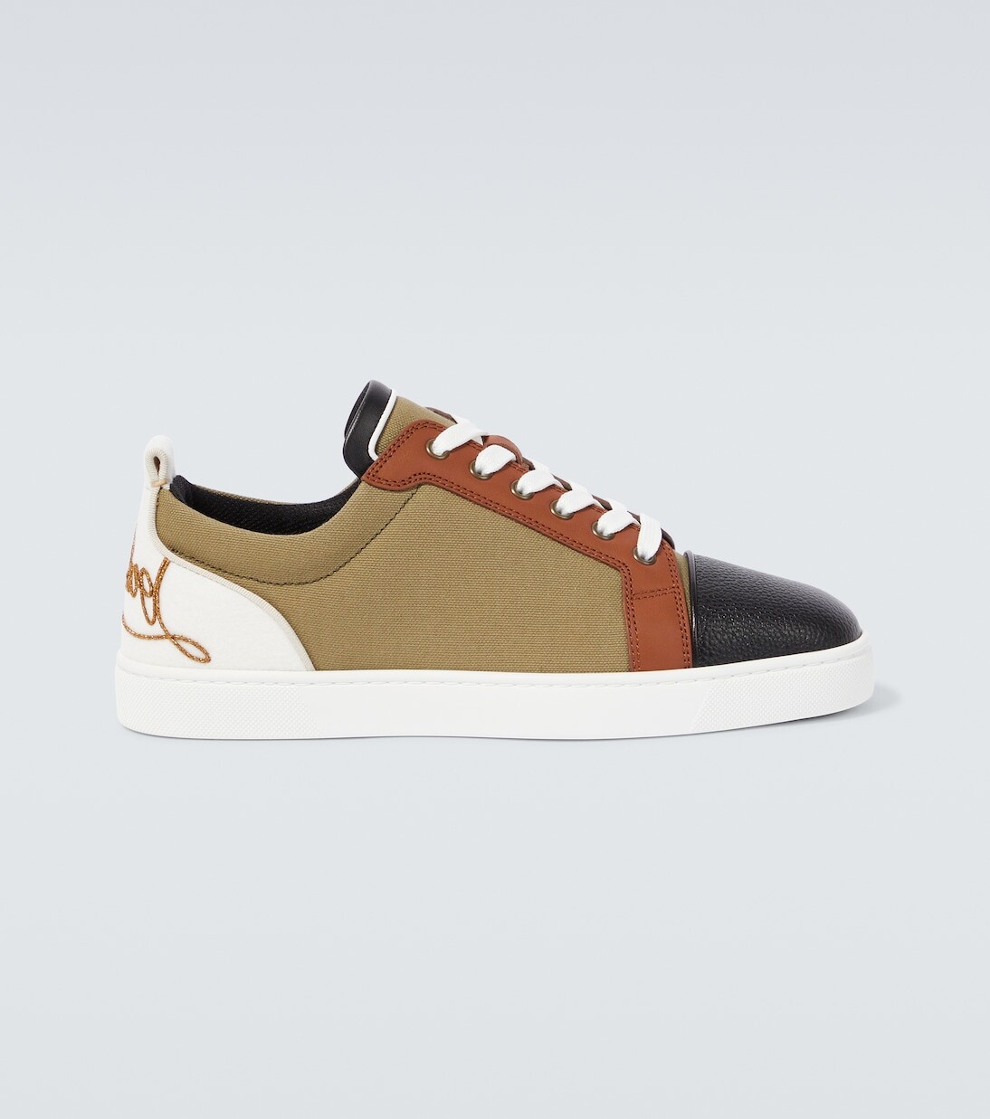 Кроссовки Louis Junior из кожи и парусины Fun Christian Louboutin, мультиколор