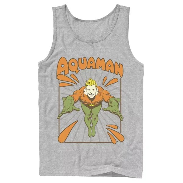 Мужская майка на бретельках с простым текстом и логотипом DC Comics Aquaman