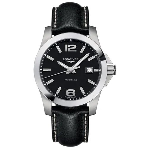 Наручные часы LONGINES Conquest, серебряный, черный