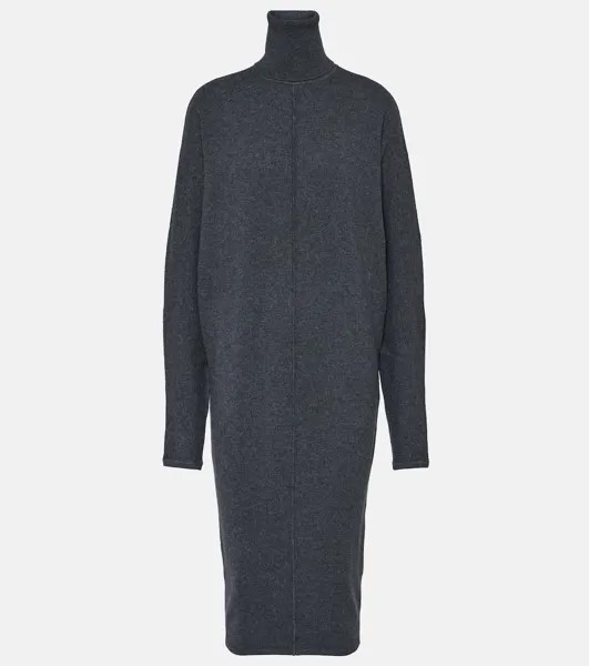 Шерстяное платье-свитер с высоким воротником Saint Laurent, серый