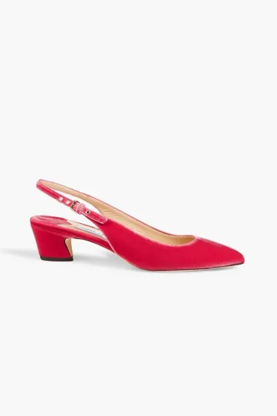 Бархатные туфли Gemma 40 с пяткой на пятке JIMMY CHOO, красный