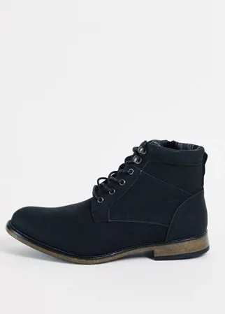 Черные ботинки на шнуровке New Look-Черный