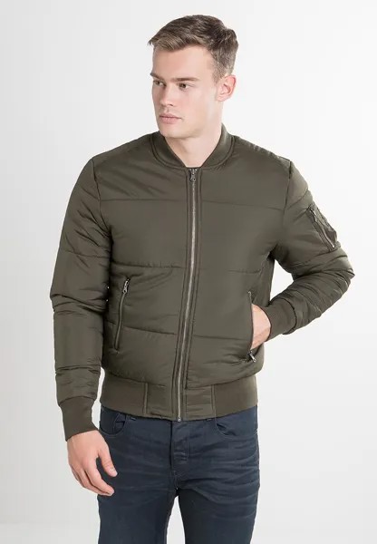 Бомбер Urban Classics Basic Quilt Bomber Jacket, темно-зеленый