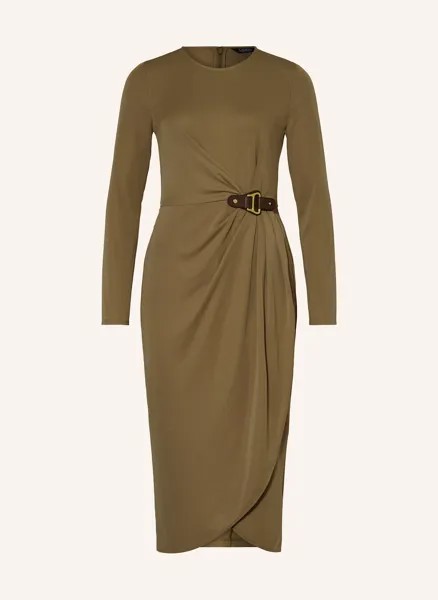 Платье из джерси с запахом Lauren Ralph Lauren, хаки