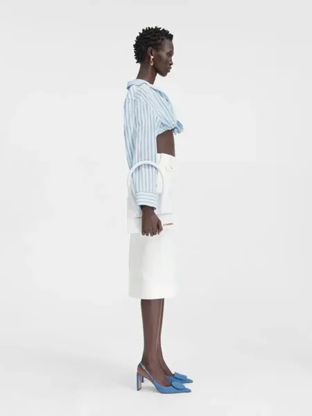 Перекрученная рубашка La Bahia Courte Jacquemus, синяя полоска