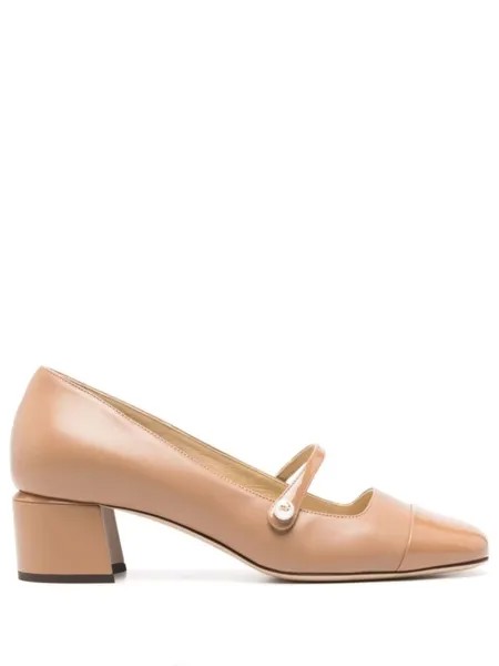 Jimmy Choo туфли-лодочки Elisa 45 мм из кожи, нейтральный цвет