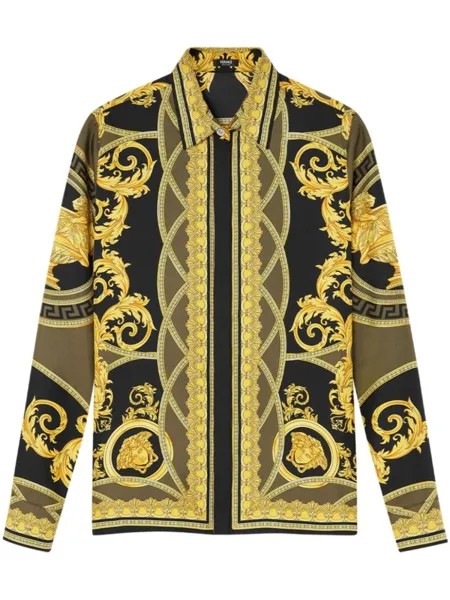 Versace шелковая рубашка La Coupe des Dieux, желтый