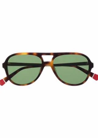 Orlebar Brown солнцезащитные очки-авиаторы черепаховой расцветки