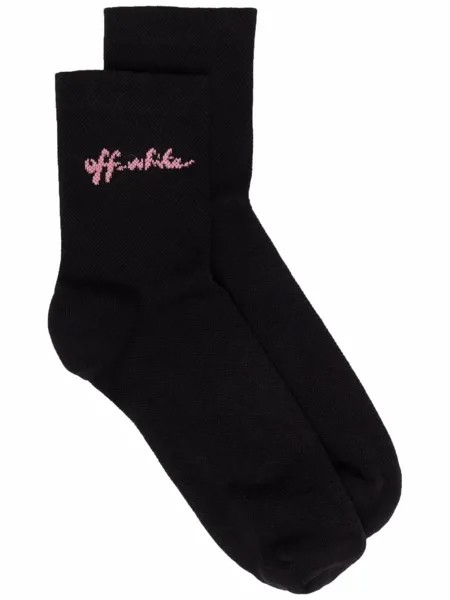 Off-White script logo ankle socks