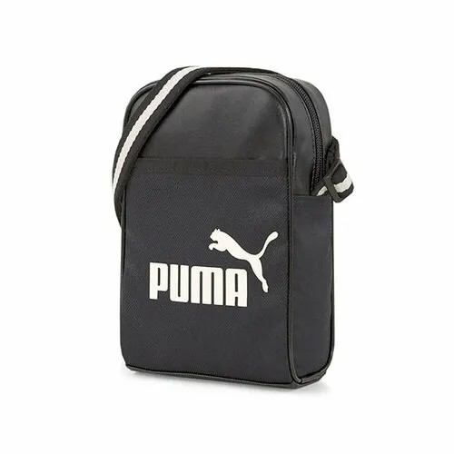 Сумка кросс-боди PUMA Campus Compact Portable, фактура гладкая, черный, серый
