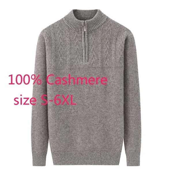 Новое поступление, модные высококачественные зимние мужские утепленные вязаные компьютерные пуловеры, 100% кашемировый свитер, размера плюс...