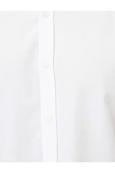 Классическая рубашка Slim Fit с длинными рукавами и воротником-стойкой Koton, белый