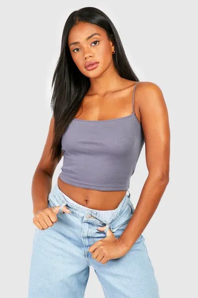 Жилет с овчным вырезом basic rib спагетти Boohoo, сиреневый