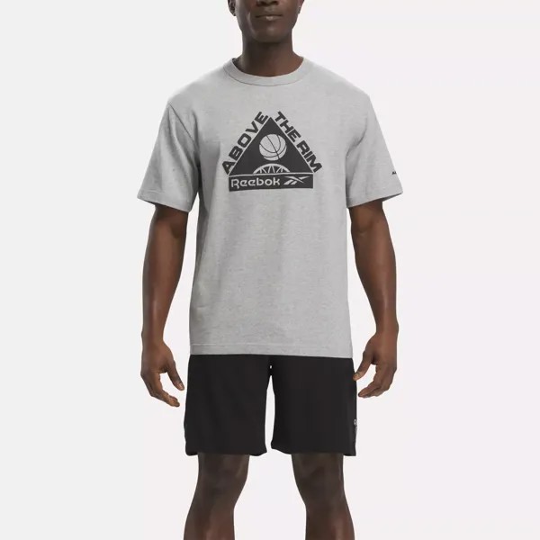 Футболка Basketball Over the Rim с рисунком Reebok, серый