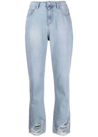 TWINSET джинсы bootcut с завышенной талией и бахромой
