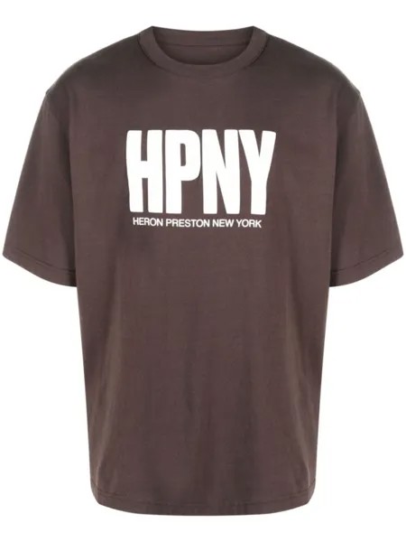 Heron Preston футболка с логотипом, коричневый