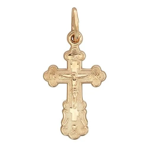 Крест из красного золота 585 пробы без вставок 01Р010429. Размер б/р