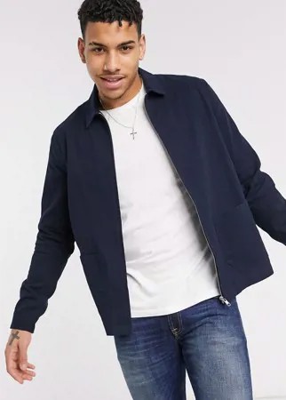 Темно-синяя куртка с двумя карманами New Look-Темно-синий