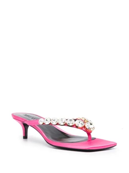 Versace мюли с кристаллами, розовый