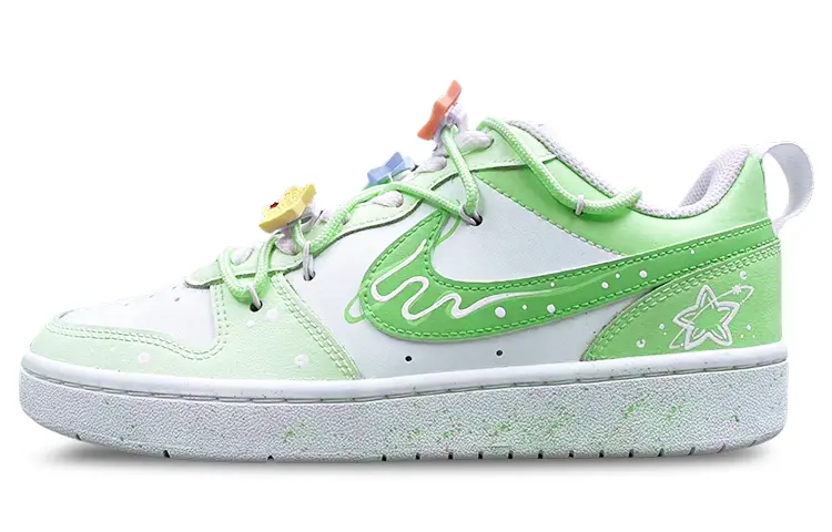 Кроссовки Nike Court Borough Skateboarding Shoes Women's Low-top White, светло-зеленый