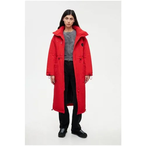Куртка  SHI-SHI зимняя, удлиненная, силуэт прямой, утепленная, водонепроницаемая, размер 48, красный