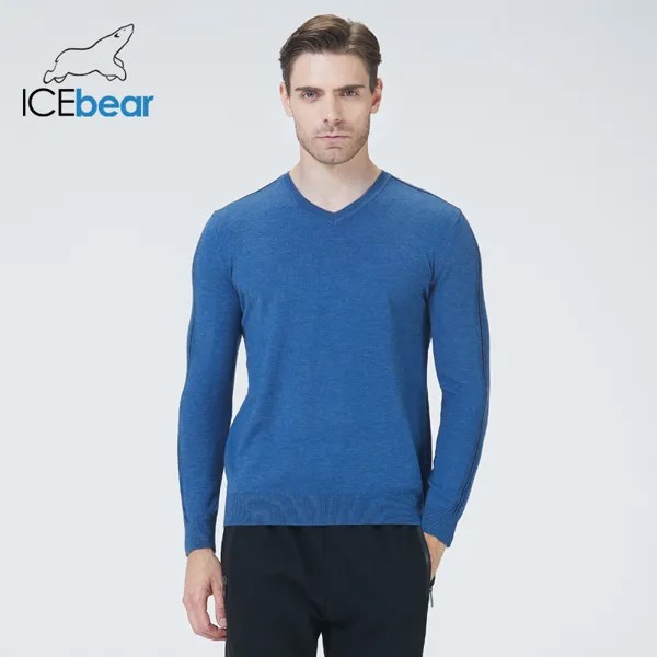 Icebear 2021 повседневный мужской свитер с v-образным вырезом приталенный трикотаж осенние мужские свитера пуловеры брендовая мужская одежда 8859