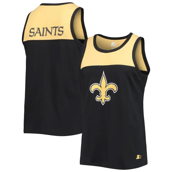 Мужская базовая модная майка New Orleans Saints Team Touchdown черного/золотого цвета Starter