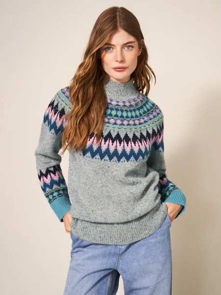 Джемпер Izzy Fairisle White Stuff, серый/мульти