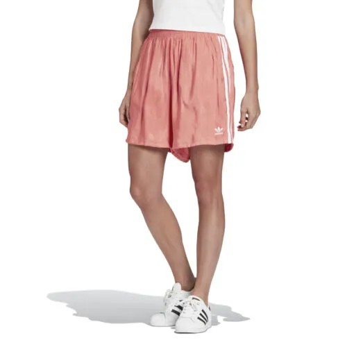 Женские атласные шорты Adidas, Trace Scarlet/White