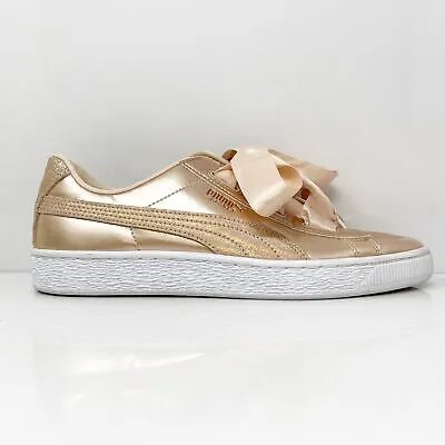 Puma Girls Basket Heart Lunar Lux 365993 02 Золото Повседневная обувь Кроссовки Размер 7C