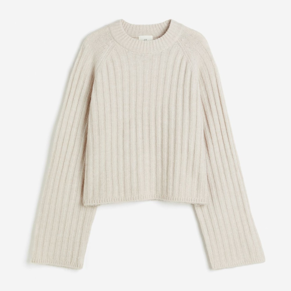 Свитер H&M Rib-knit, светло-серый