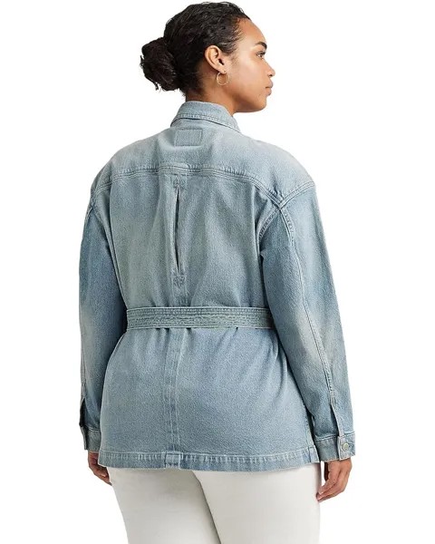 Куртка LAUREN Ralph Lauren Plus-Size Belted Denim Field Jacket, цвет Isla Wash