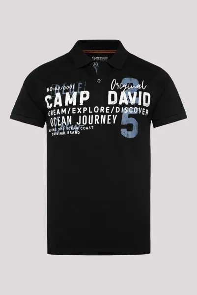 Рубашка-поло CAMP DAVID, хлопок, черный