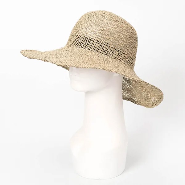 Соломенная женская шляпа с большими полями, летняя, для пляжа, для путешествий