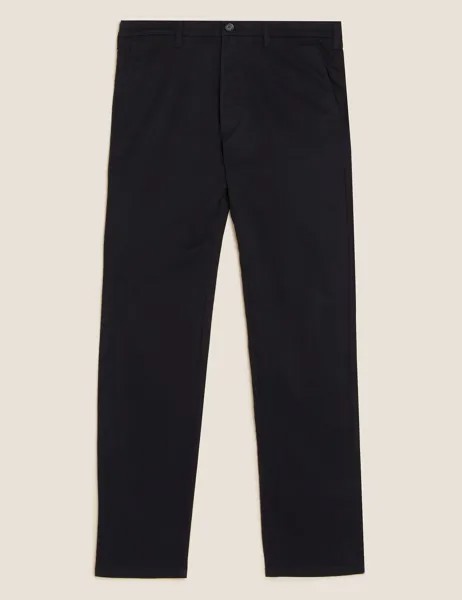 Зауженные эластичные брюки чинос Marks & Spencer, темно-синий