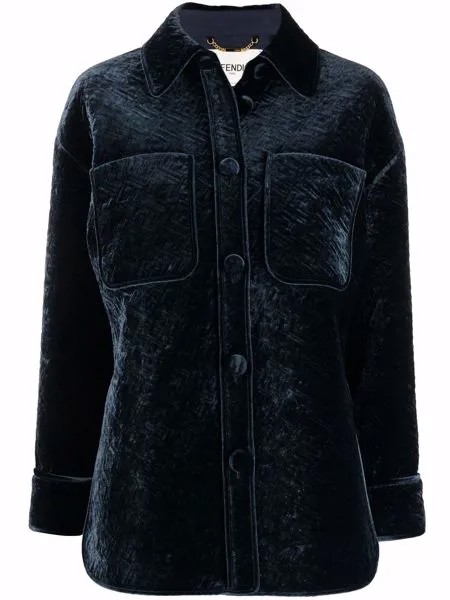 Fendi стеганая куртка Blue Velvet Go-To