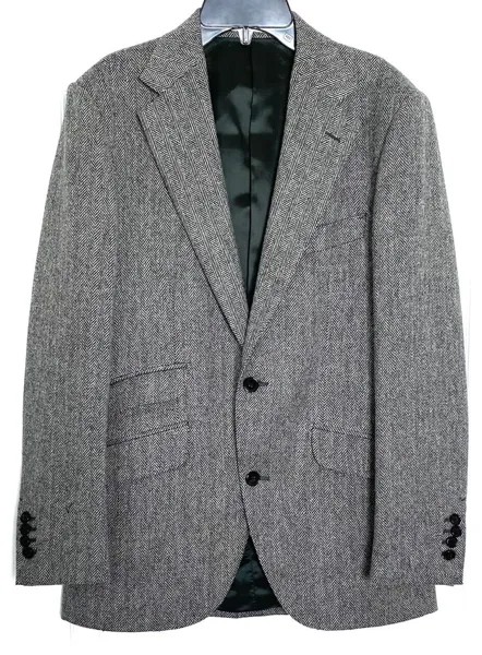 HUSBANDS Paris Morrissey Черно-белый твидовый шерстяной пиджак с узором «елочка» Napoli