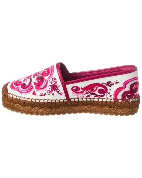 Эспадрильи Dolce & Gabbana из парусины и кожи из парчи, розовый