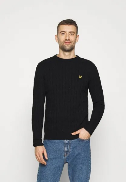 Джемпер CABLE JUMPER Lyle & Scott, угольно-черный меланж