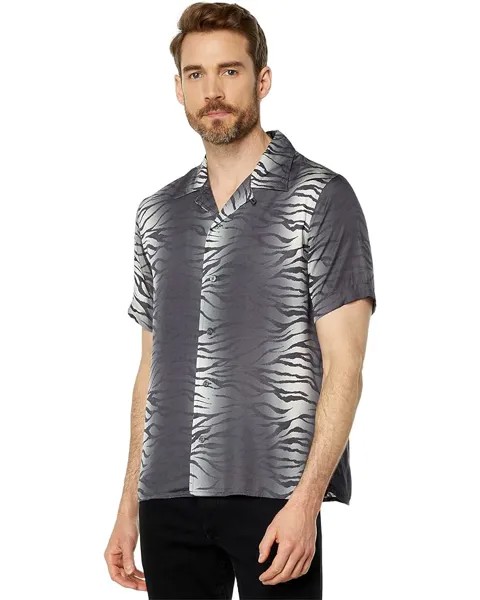 Рубашка John Varvatos Danny Short Sleeve Camp, черный