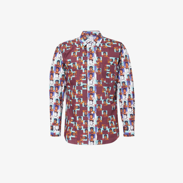Рубашка из хлопкового поплина с графическим принтом mohammed ali Comme des Garçons, цвет print b