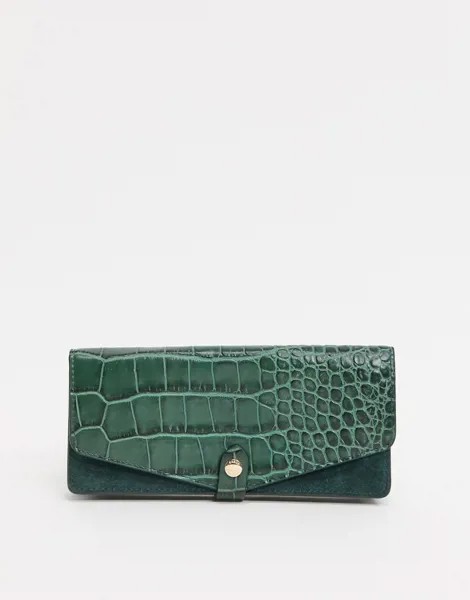 Зеленый кожаный кошелек с крокодиловым рисунком & Other Stories