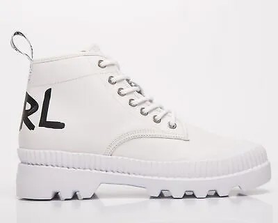 Karl Lagerfeld Trekka II Brush Logo Hiker Женские белые кожаные ботинки Обувь