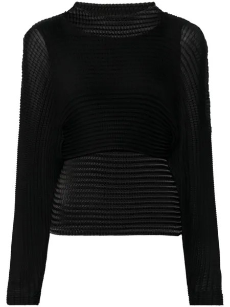 Issey Miyake layered pleated top, черный